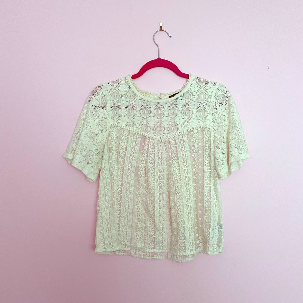 American Eagle Lace Top in Cream